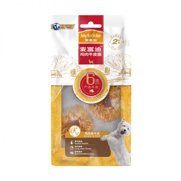 【rjm8.com狗狗用品13】宠物狗得细小是什么病：麦富迪狗零食磨牙棒牛皮圈大小型犬宠物金毛鸡胸肉泰迪甜甜圈225g1452