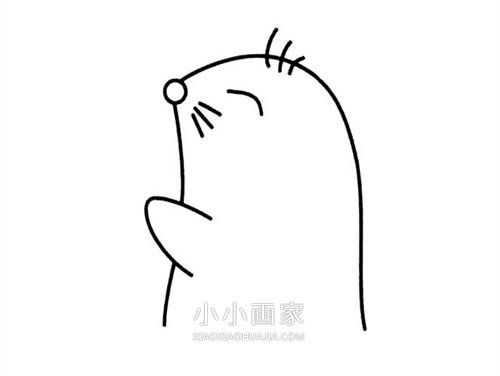 可爱卡通鼹鼠简笔画画法图片步骤步骤3