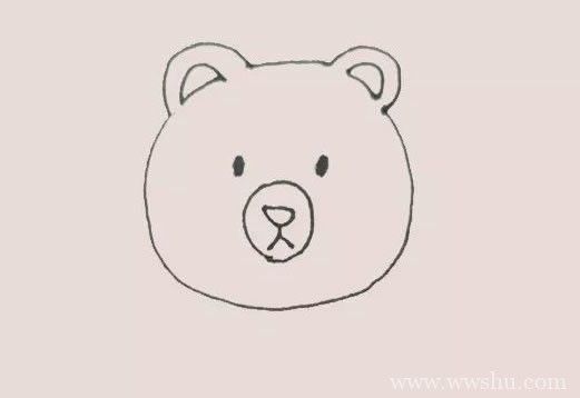 可爱的小棕熊简笔画/彩色画法/步骤图解教程