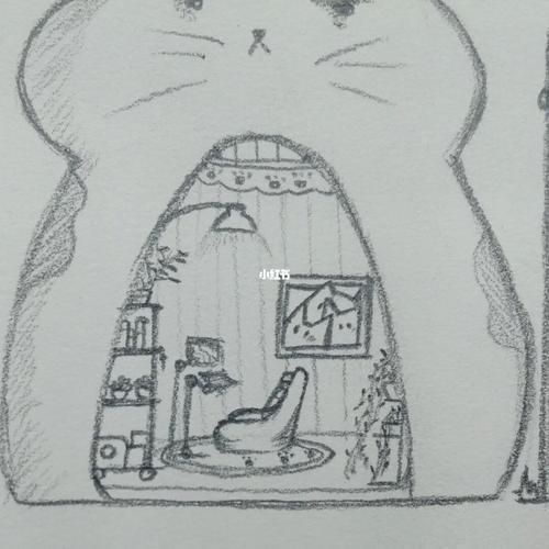 绘画猫手绘