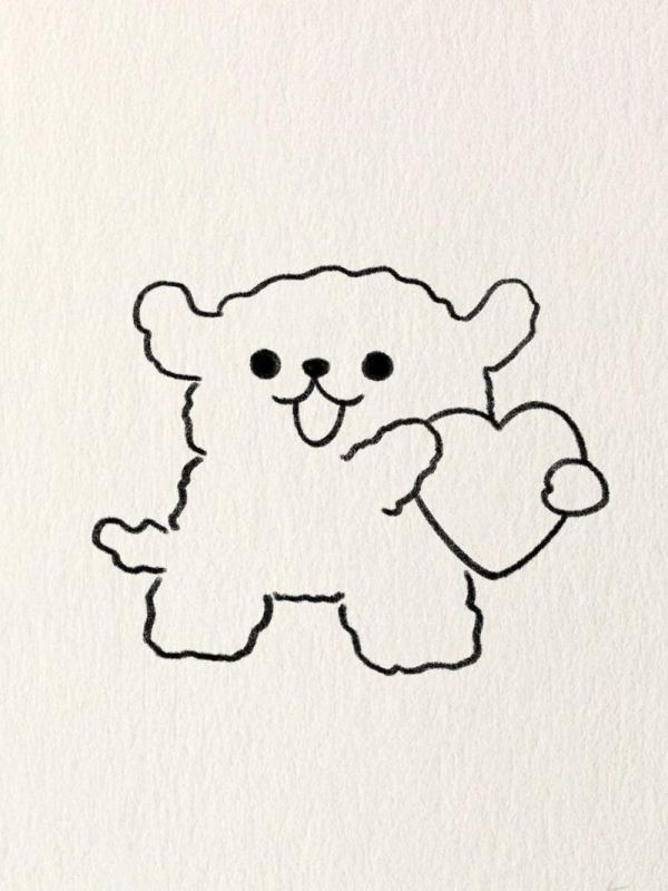 简笔画教程爱心小狗