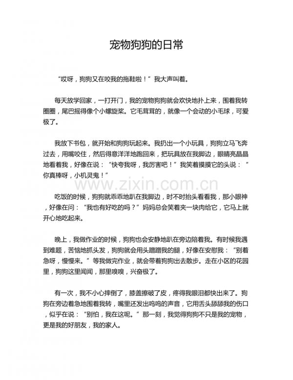 宠物狗狗的日常.doc_第1页
