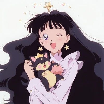 可爱抱宠物女生动漫头像图片