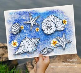 《海边拾趣:梦幻波光里的贝壳》海洋海星海螺【自动发货:下单后,点击手机短信中收到的链接,即可获取文件下载的链接;如有任何问题,可添加客服微信hm33268获得帮助】