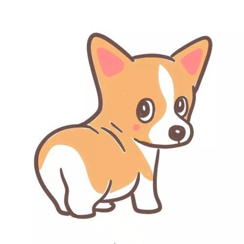 卡通动物小狗头像简笔画