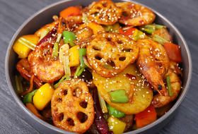 干锅土豆虾