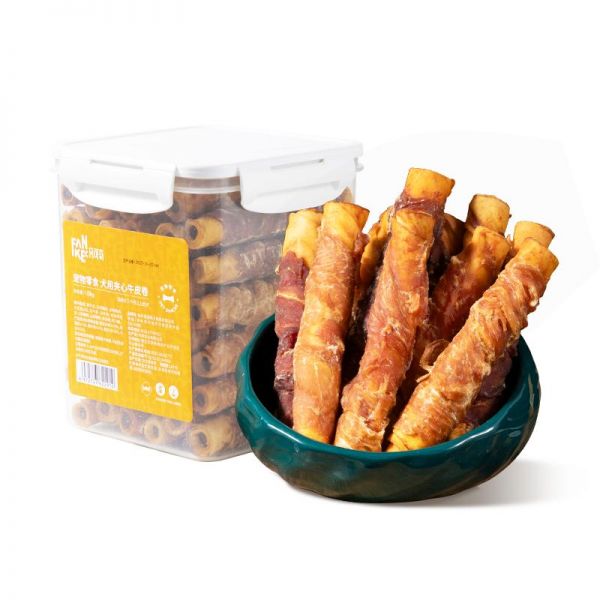 【rjm8.com狗狗用品09】宠物零食属于哪一类：狗狗磨牙棒牛皮夹心耐咬大中小型犬幼犬泰迪柯基补钙洁齿宠物零食4200