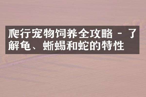 爬行宠物饲养全攻略 - 了解龟、蜥蜴和蛇的特性