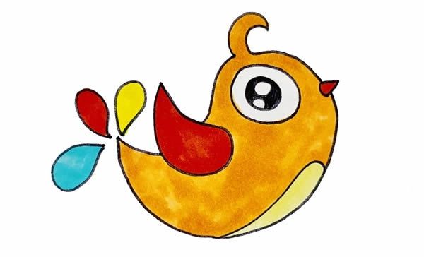 喜鹊简笔画彩色画法 中级简笔画教程-第1张