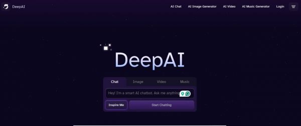 Accès au site DeepAI