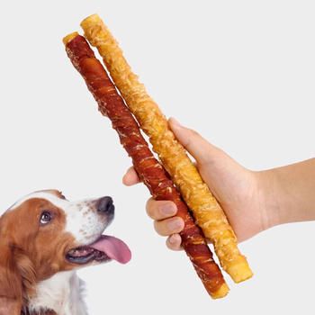 OEM Processing Freeze-Dried Chicken Cowhide Molar Stick Bite-Resistant Molar Snacks Medium Large Dogs Meat Material Packaged Bag