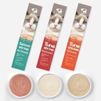 OEM High Protein Dried Fish Licking Sauce 45 PCs/Box Beef Tasting Fresh Wet Food Cat Snacks Wonderful Treats for Young Cats
