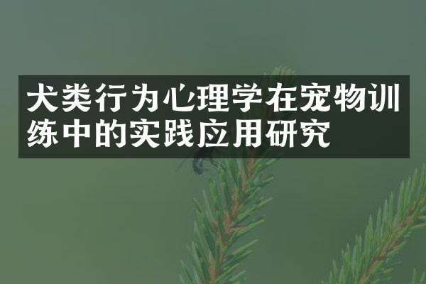 犬类行为心理学在宠物训练中的实践应用研究