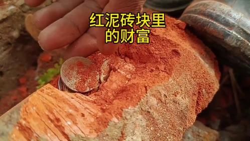 在拆迁回填场的红砖里砍出大量钱币!