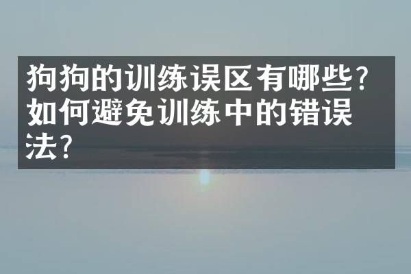 狗狗的训练误区有哪些?如何避免训练中的错误做法?