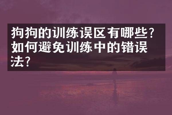 狗狗的训练误区有哪些?如何避免训练中的错误做法?