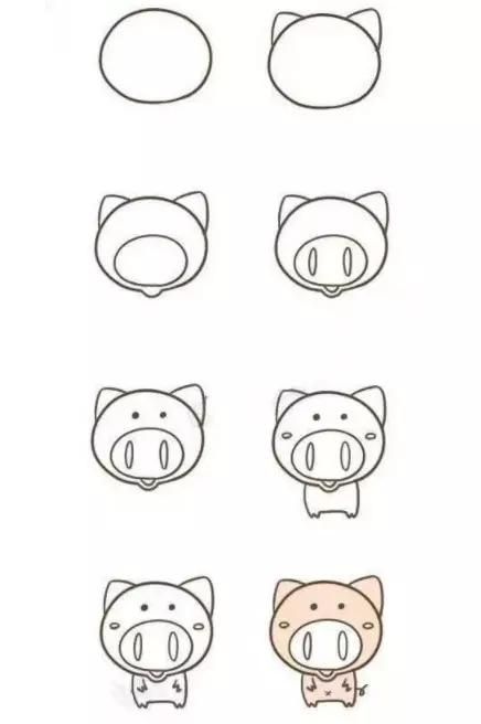 可爱的小猪猪简笔画