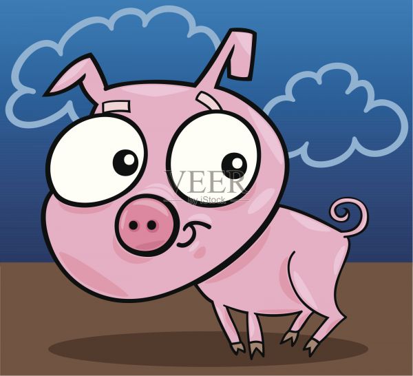 可爱的小猪插画图片素材