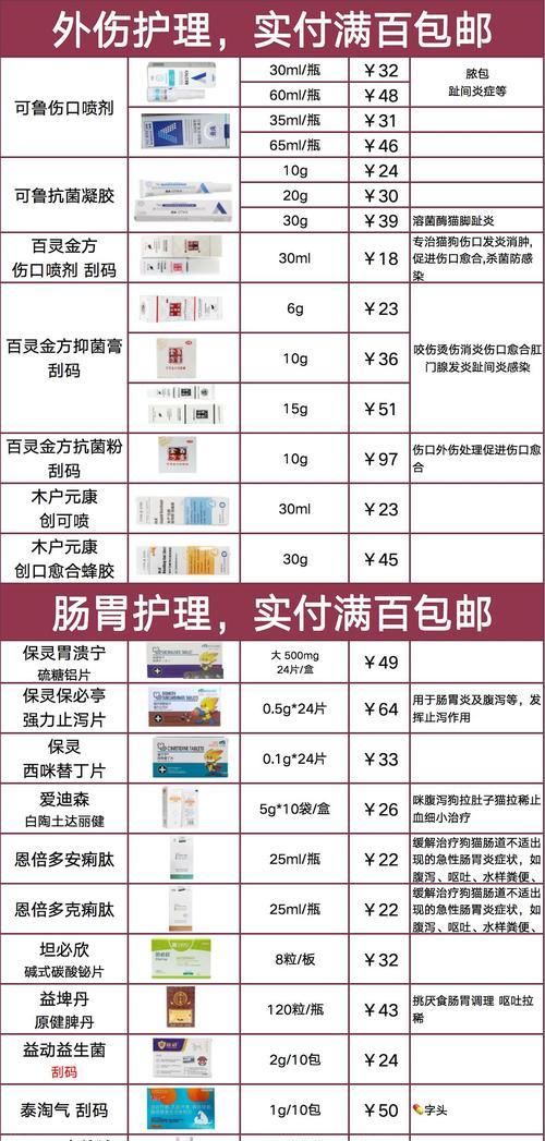 宠物狗肠胃调理的必备药品（为你的爱犬选择适合的药物）