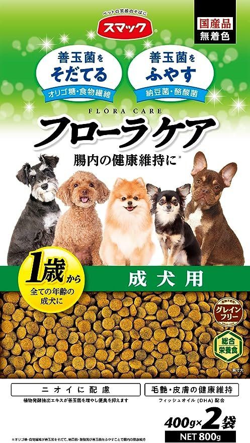 SMACK FLORA CARE DOG 成犬用狗粮 避孕 绝育犬 去势犬用狗粮 低过敏原料 防过敏狗粮 老年犬专用狗粮 狗食 800g商品描述
