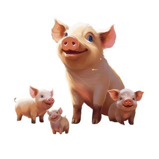卡通动物猪元素
