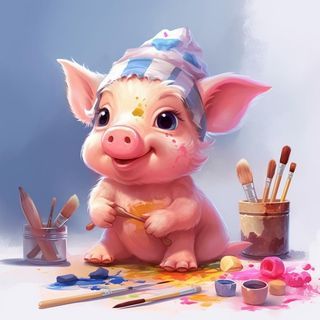 卡通动物猪背景