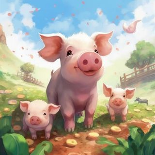 卡通动物猪背景