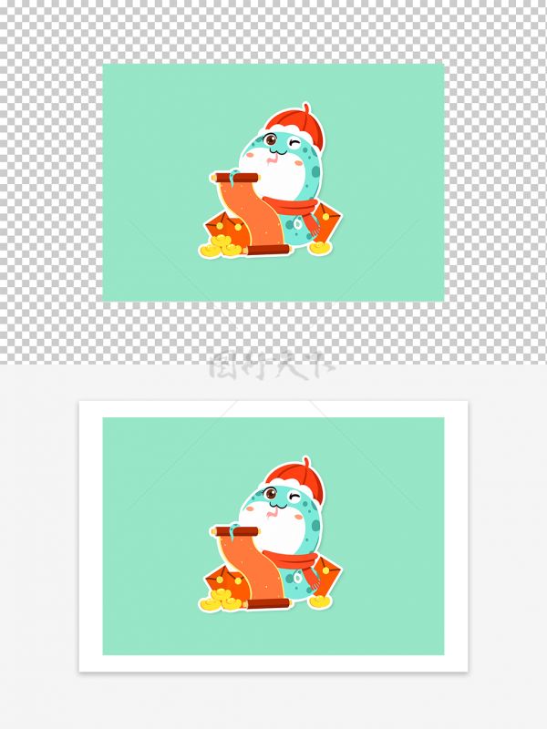 卡通简约风喜庆小蛇图案