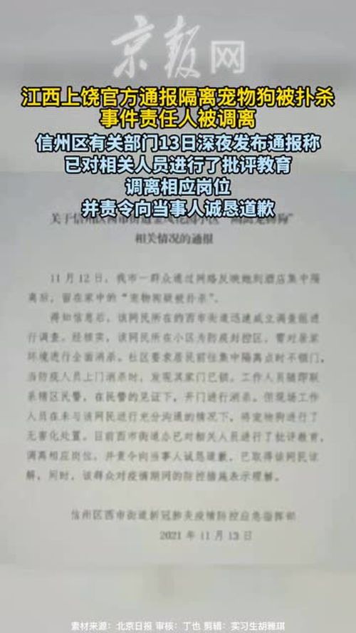 江西隔离宠物狗事件官方通报