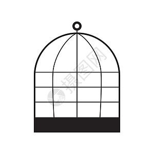 铁笼黑色图标鸟笼自由古董笼子装饰品金属动物监狱高清图片