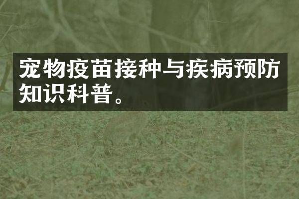 宠物疫苗接种与疾病预防知识科普。