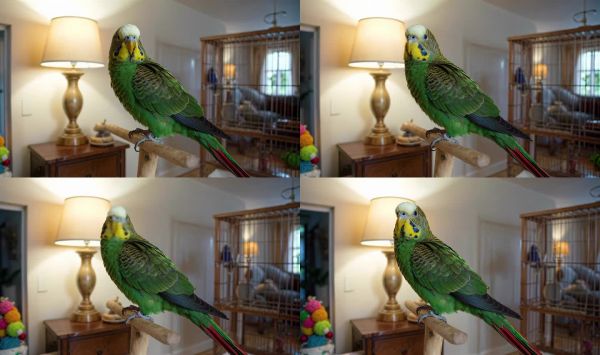 绿鹦鹉栖息 宠物鹦鹉与家居