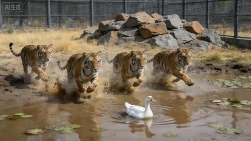 为了训练老虎，将鸭子扔进老虎园，结果鸭子“一战成名”！