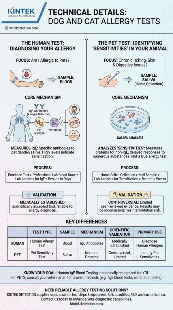 关于犬猫过敏测试的技术细节是什么？比较人类IgE与宠物唾液检测方法 图解指南