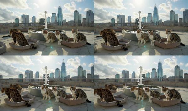 城市天际线上的猫咪乐园