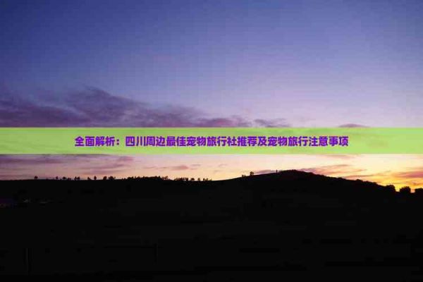 全面解析:四川周边更佳宠物旅行社推荐及宠物旅行注意事项