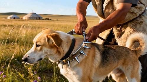 牧民给狗戴防狼项圈！狼无处下口，狼吐槽：这就不要脸了啊！