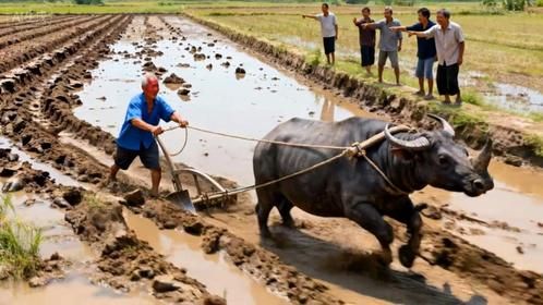 犀牛也能耕地？老农竟这样做，村民笑疯了！