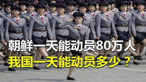 朝鲜一天能动员80万人，我国进入战备状态时，能动员多少兵力？