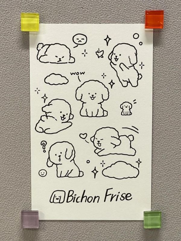 狗狗简笔画1005比熊手帐素材比熊好像棉花糖