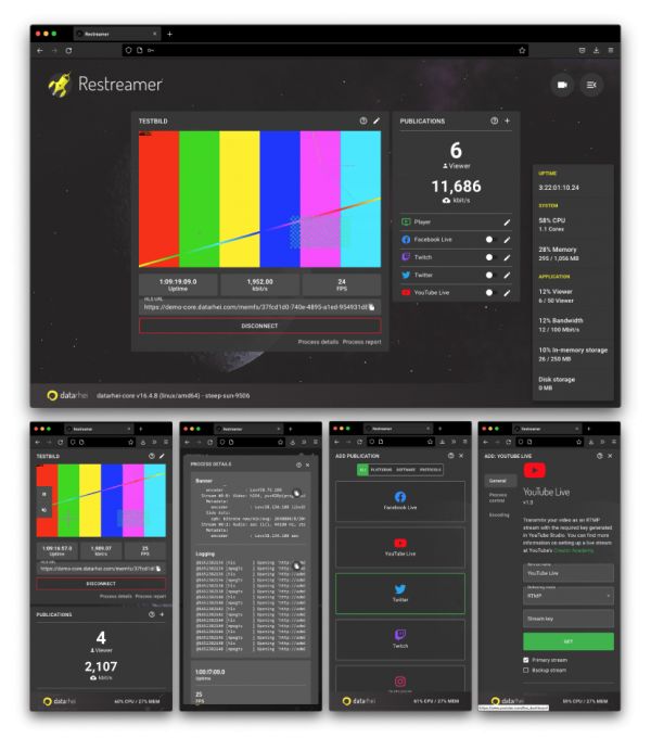 Restreamer自建流媒体界面