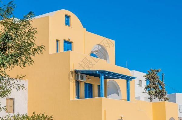 黄希腊之家建筑黄真伊高清图片