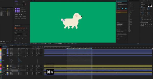 怎么用AE制作小狗走路动画？用AE制作小狗走路动画的教程
