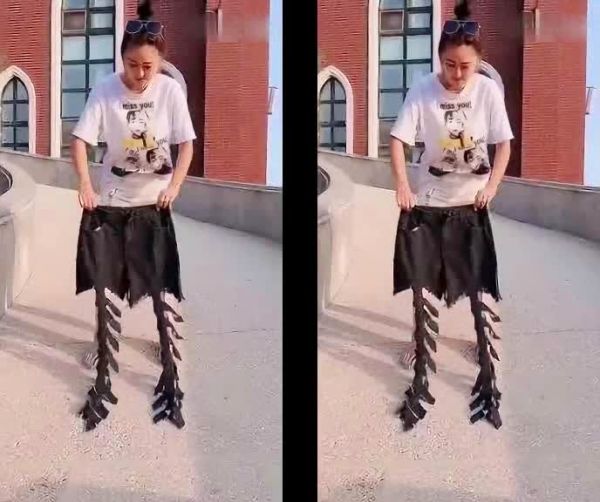 裤子随便一剪，非常时尚