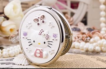 KT猫化妆镜 女生最宠爱的元素 猫咪小镜子 现货卡通小动物化妆镜