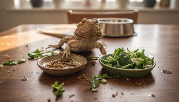 胡须龙在犹豫到底是吃昆虫还是吃蔬菜，究竟该选哪种食物呢？