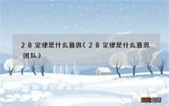 28定律是什么意思团队 28定律是什么意思