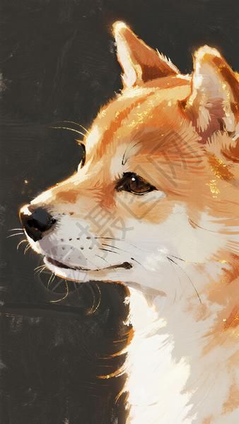 柴犬侧面看向左侧高清图片