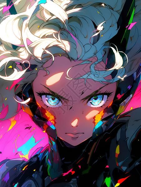 蓝眸少女女孩垂眸高清图片