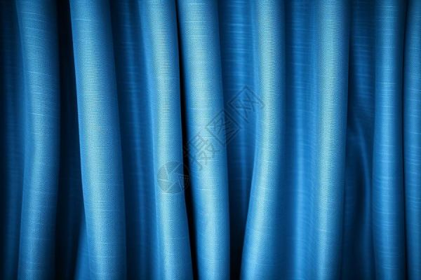 有垂感的蓝色窗帘面料高清图片